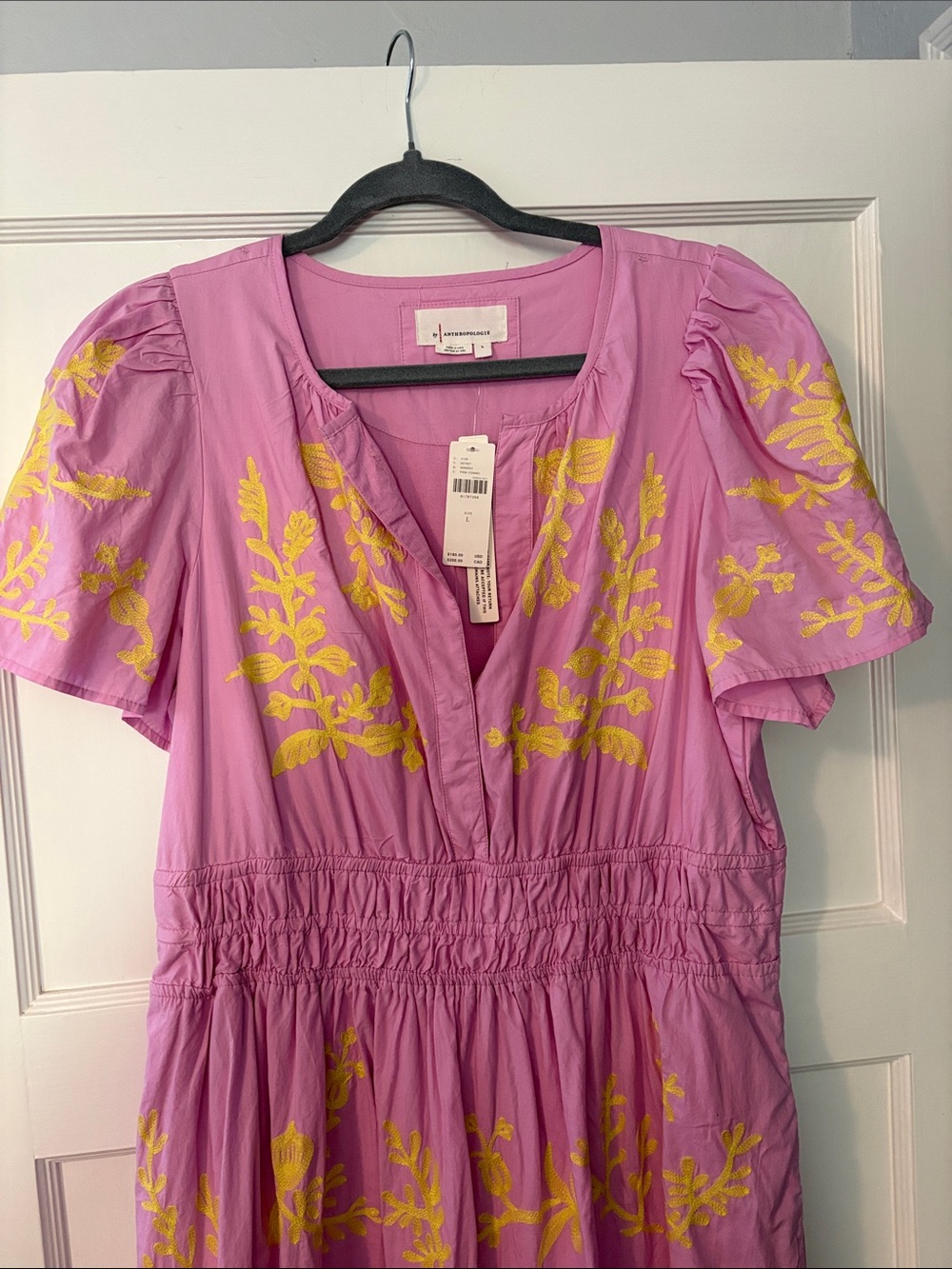 Women's Pink Floral Embroidered Maxi Dress -NWT - Picture 2 of 4